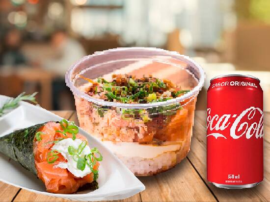 1 Poke + 1 Temaki + 1 Bebida