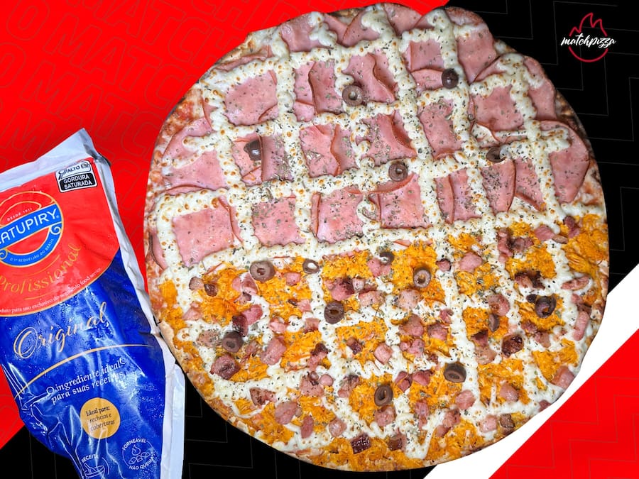 1/2 Frango com Catupiry e Bacon + 1/2 Lombinho Canadense Especial (Grande)