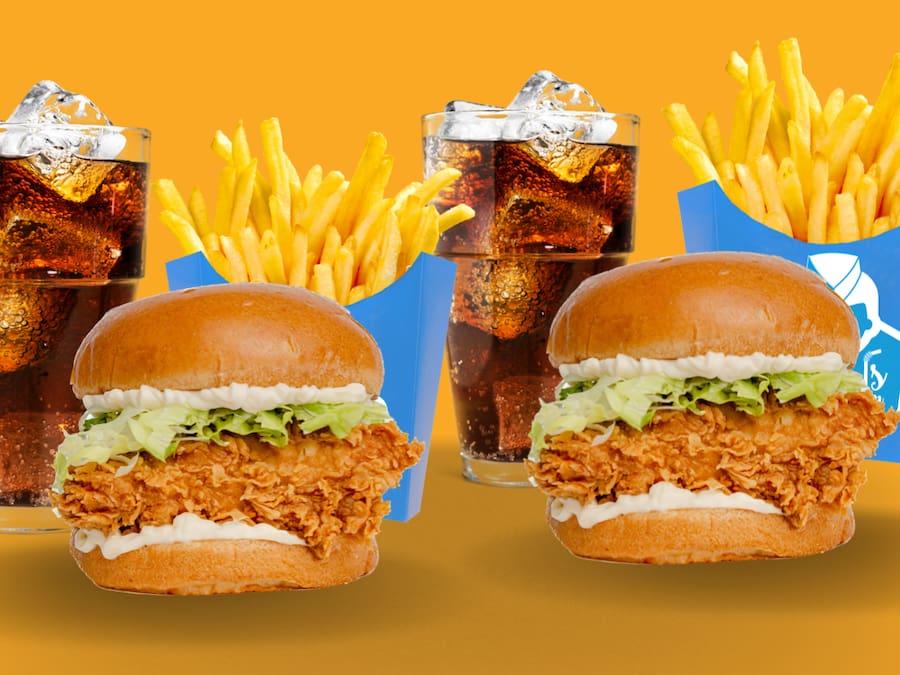 2 Tom's Chicken + 2 Batatas + 2 Bebidas