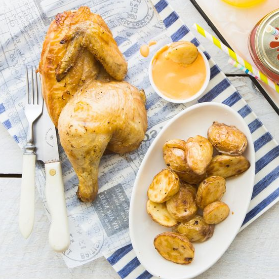 1/2 Roasted Chicken with Potatoes