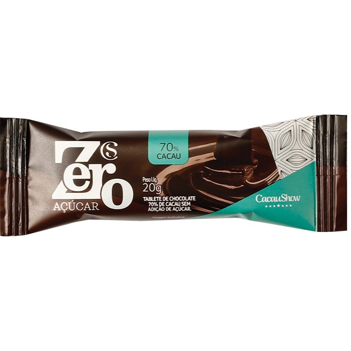Tablete Amargo 70% Zero Açucar 20g