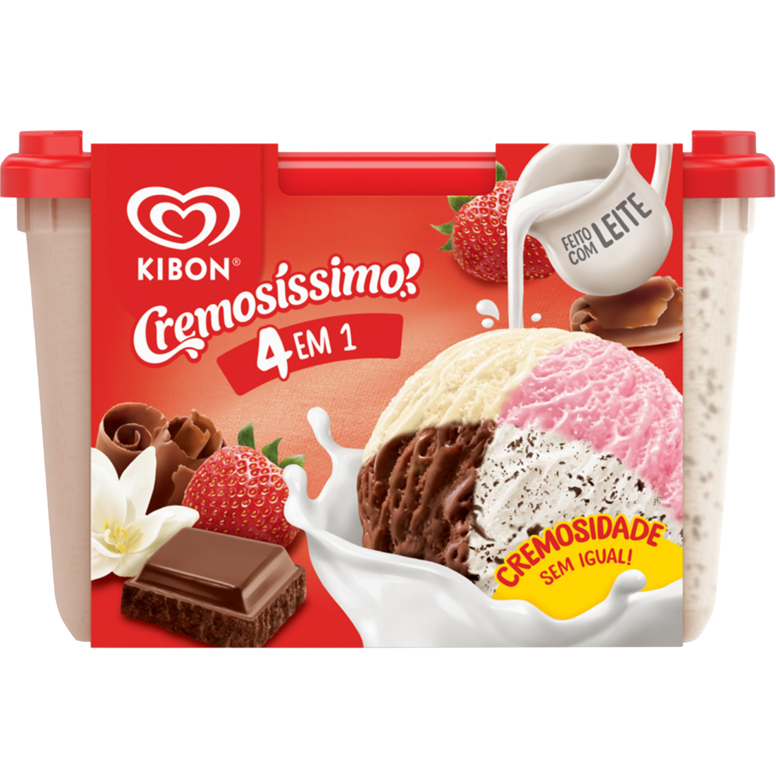 Sorvete 4 em 1 Cremosissímo 2L