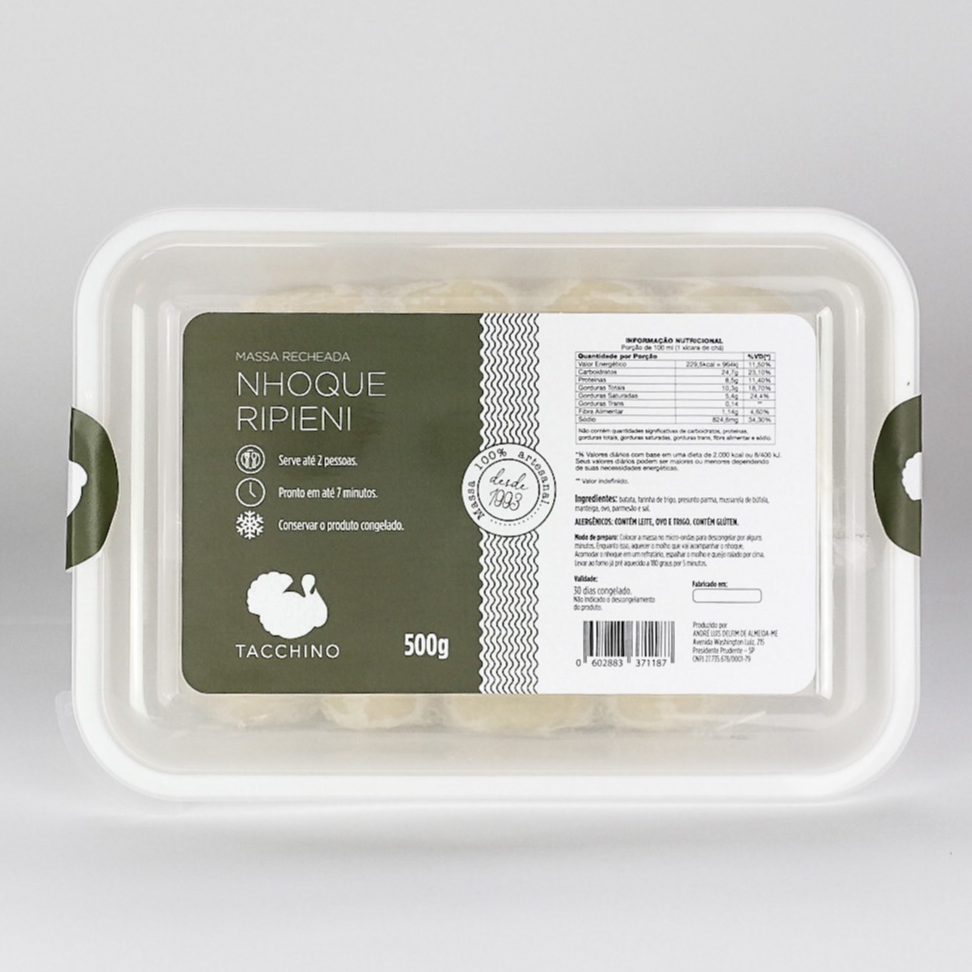 Nhoque Ripieni (massa congelada)  só 01 und  
