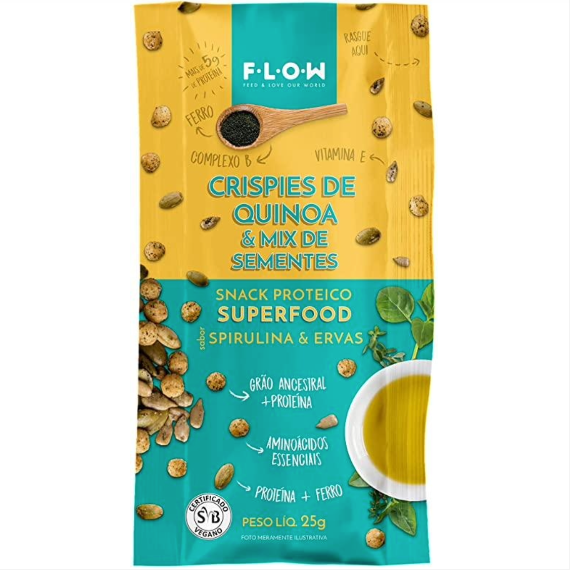 Snack Flow Crispies Quinoa Spirulina - 25g
