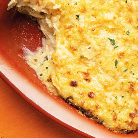 Escondidinho de bacalhau gratinado (serve 2 pessoas)
