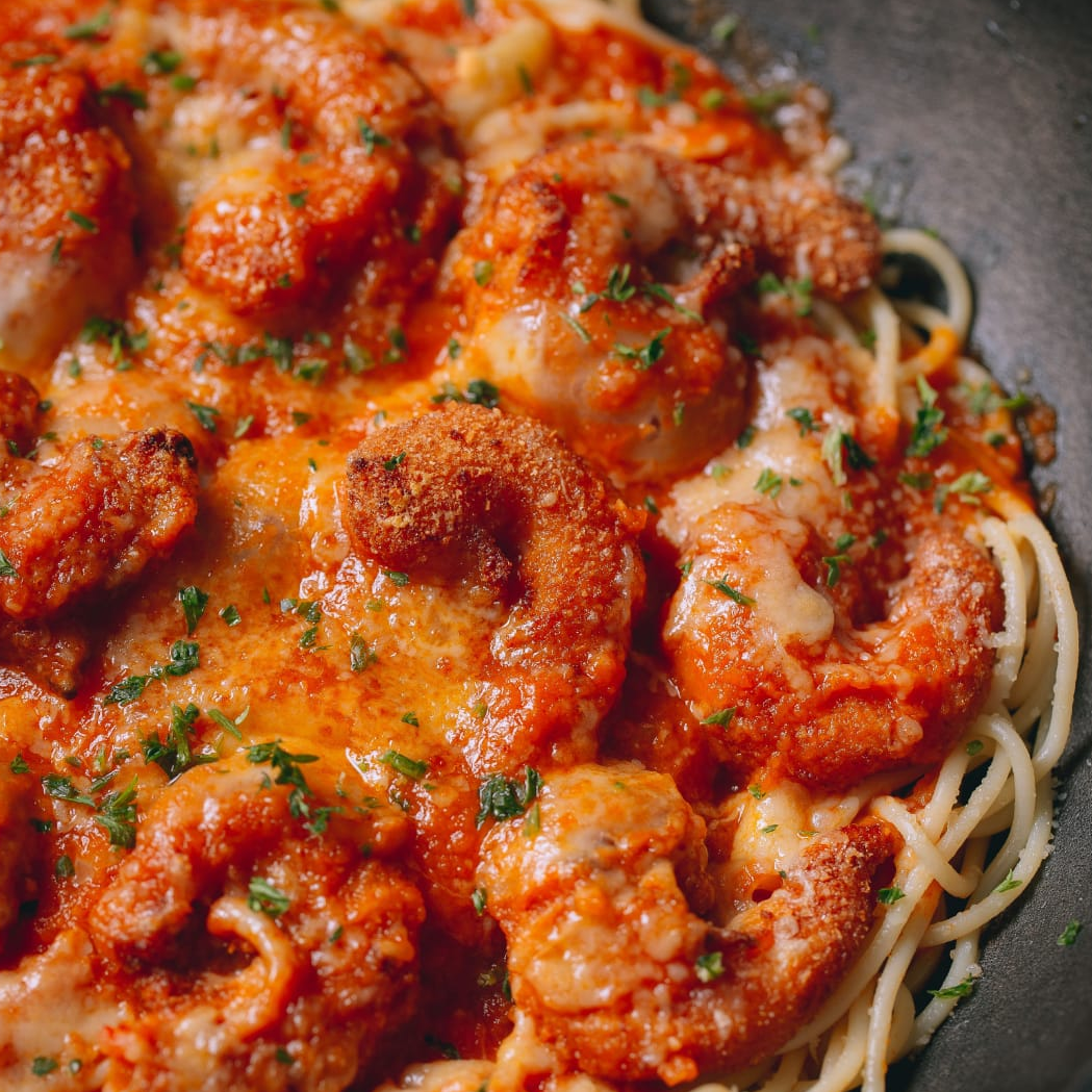 Camarão à Parmegiana - Camada extra grátis