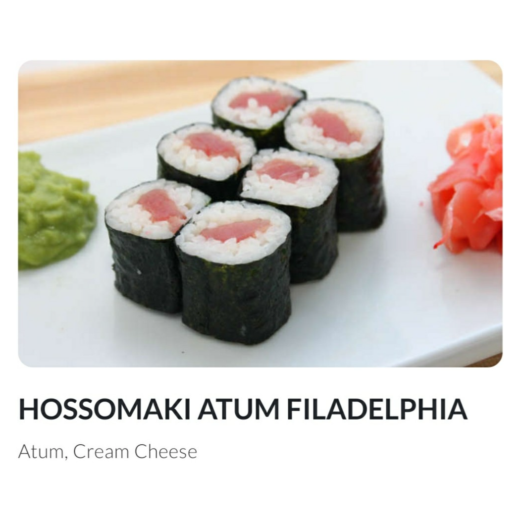 Hossomaki Atum Filadelphia 8 peças 