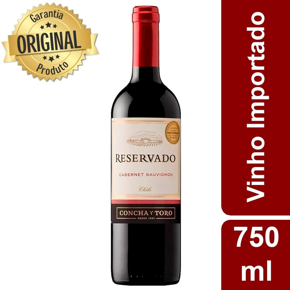 Reservado concha y toro  cabernet sauvignon  750ml.