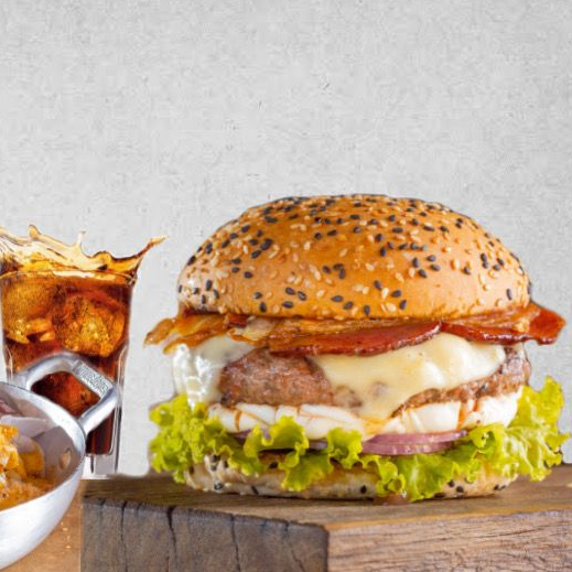 cream burguer +batata+bebida