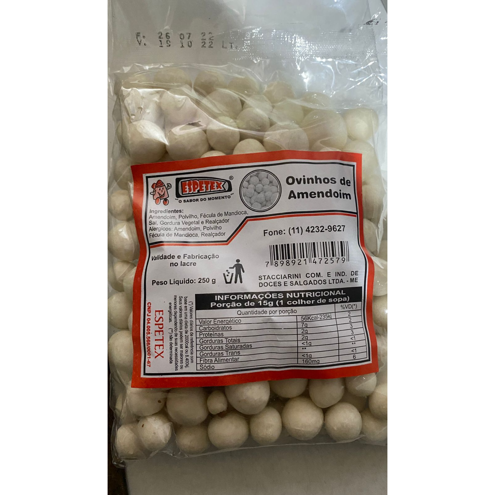 Espetex Ovinho de Amendoim 250g
