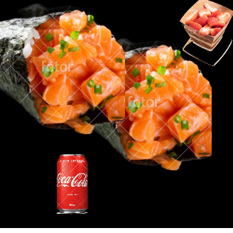 TEMAKI DE SALMÃO EM DOBRO + BRIGADEIRO DE COLHER + BEBIDA