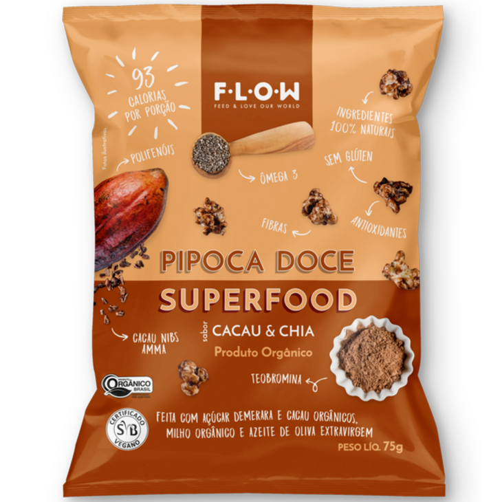 Pipoca flow Cacau e Chia