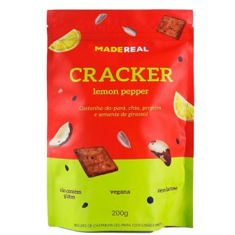Made Real Cracker de Lemon Pepper 200g 