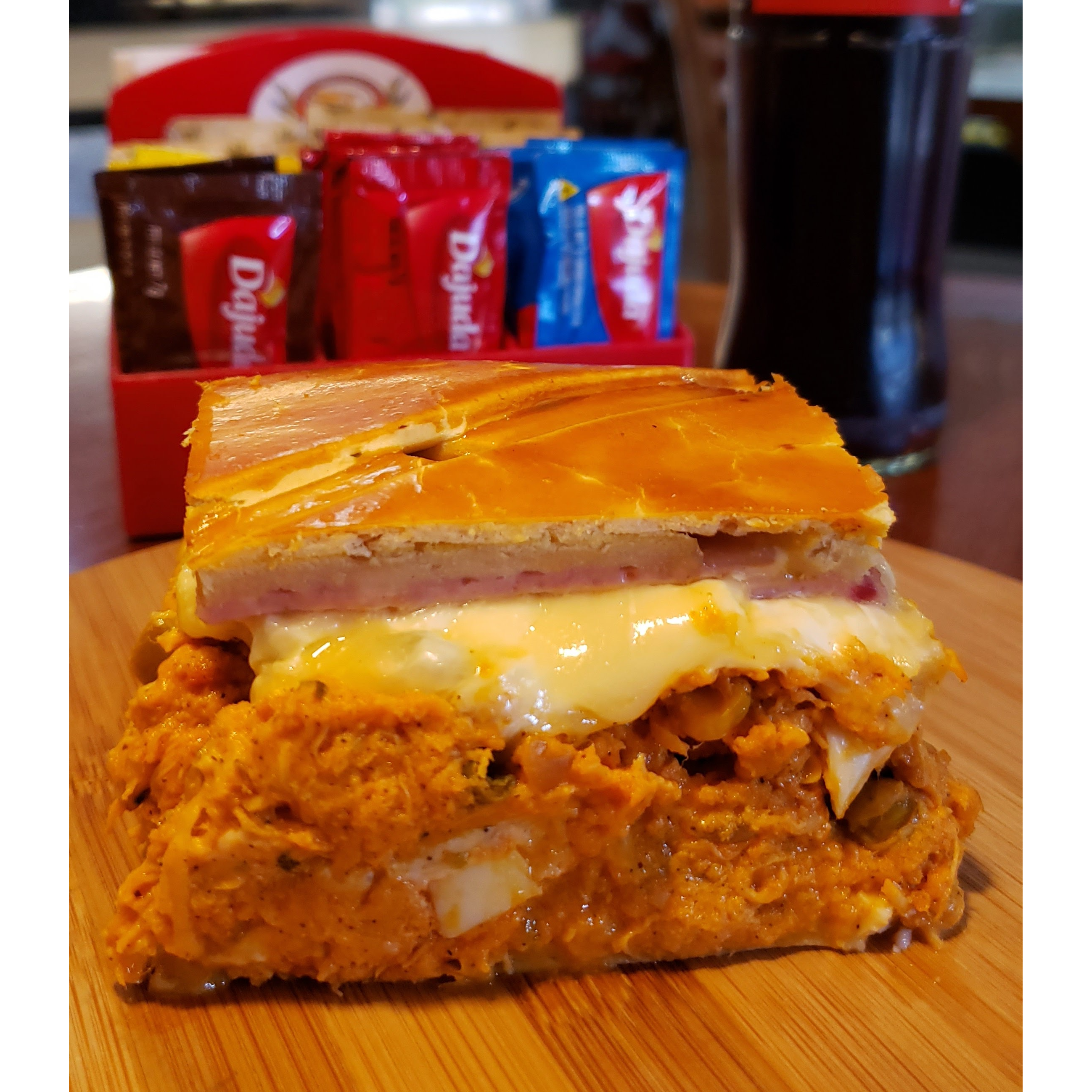 Torta de Frango Quadrada Cremosa