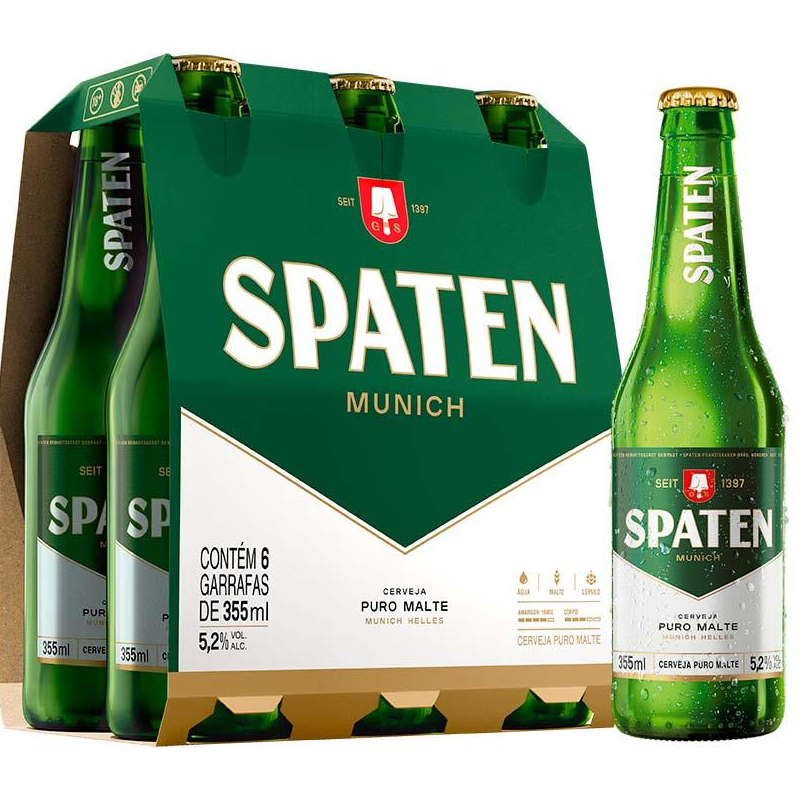 SPATEN LONG NECK CAIXA COM 06 UNIDADE 355 ML