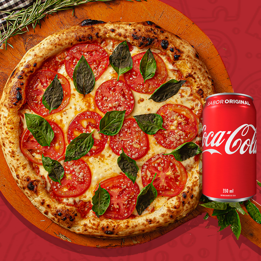 Pizza Pequena + Coca Cola Lata