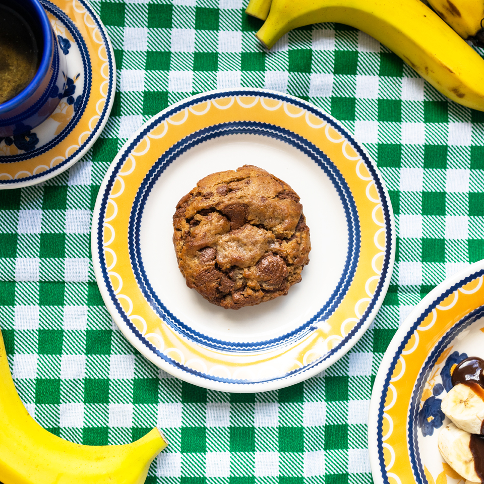 Cookie de banana com chocolate