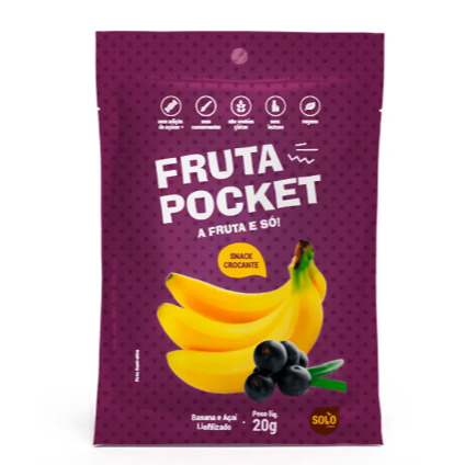 Fruta Pocket Banana e Açaí Liofilizado - 20g
