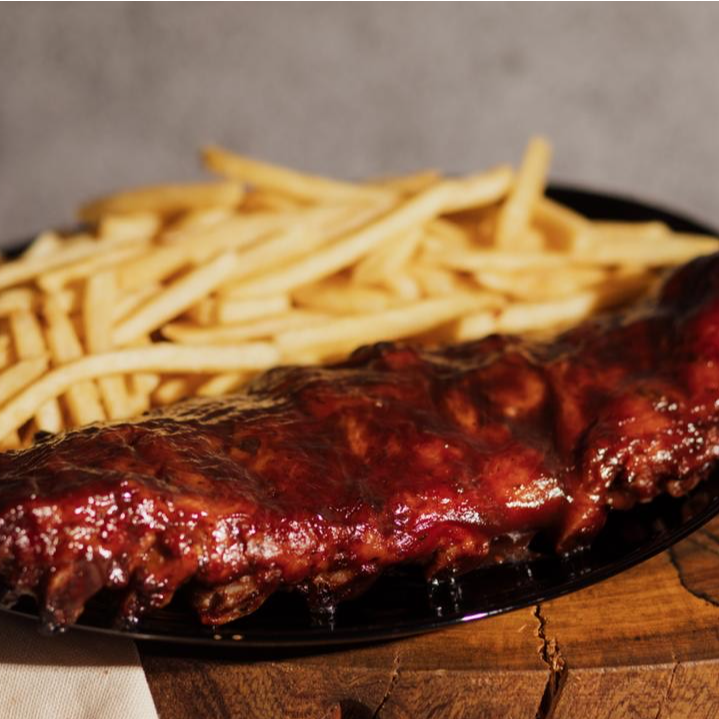 Costelinha ao molho bbq + Fritas