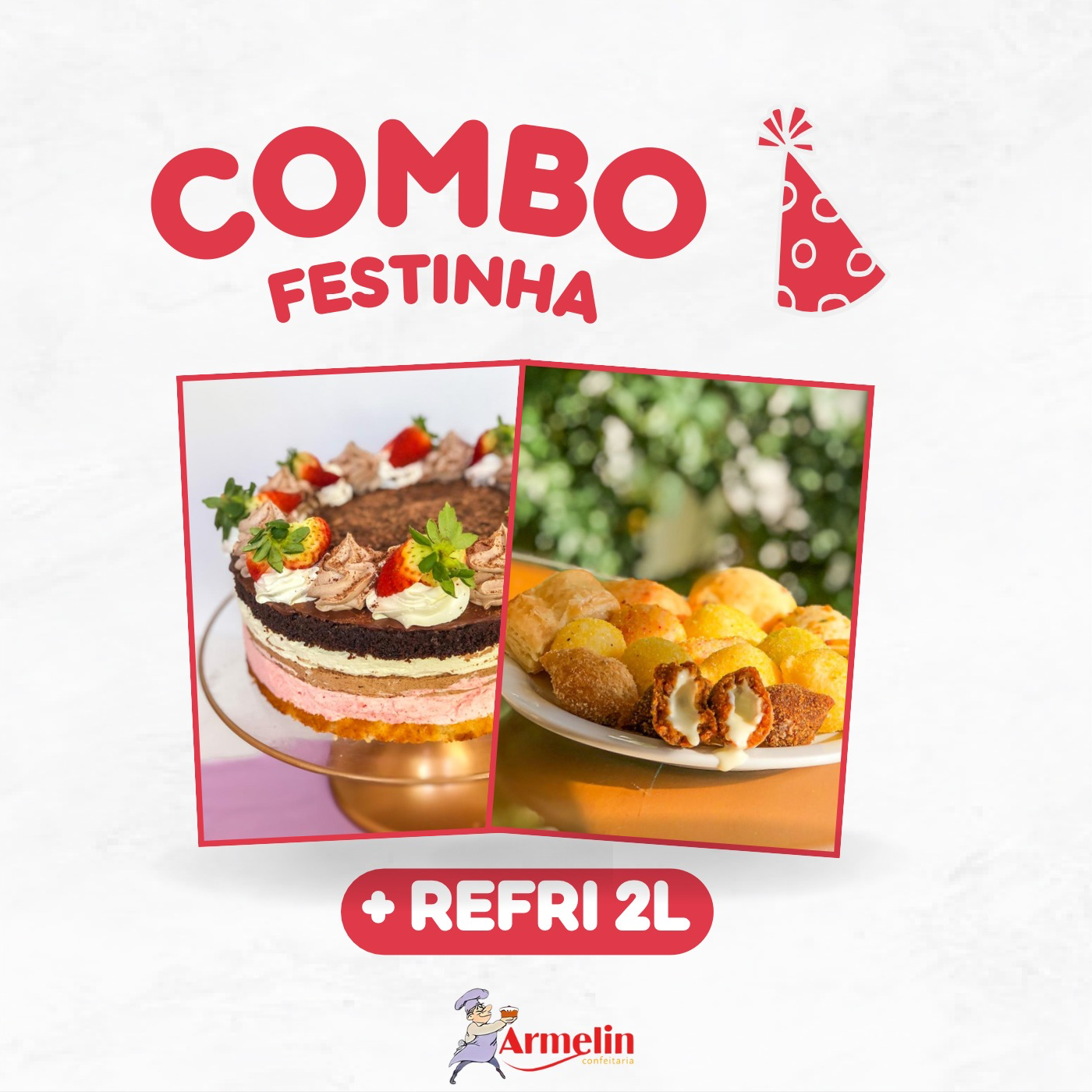 Combo Festinha (1 Delic + 1kg Salg + 1 Refri 2l)