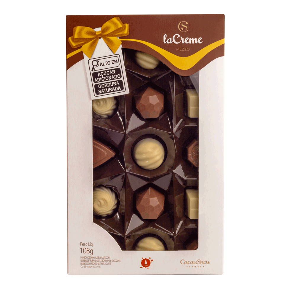 CAIXA DE BOMBONS MINI SHOW LACREME SORTIDO 108G