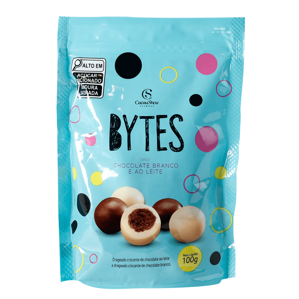 BYTES CHOCOLATE BRANCO E AO LEITE 100G