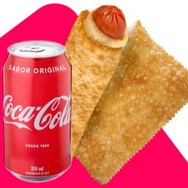 Pastel Carne + Enroladog + Coca Cola Lata