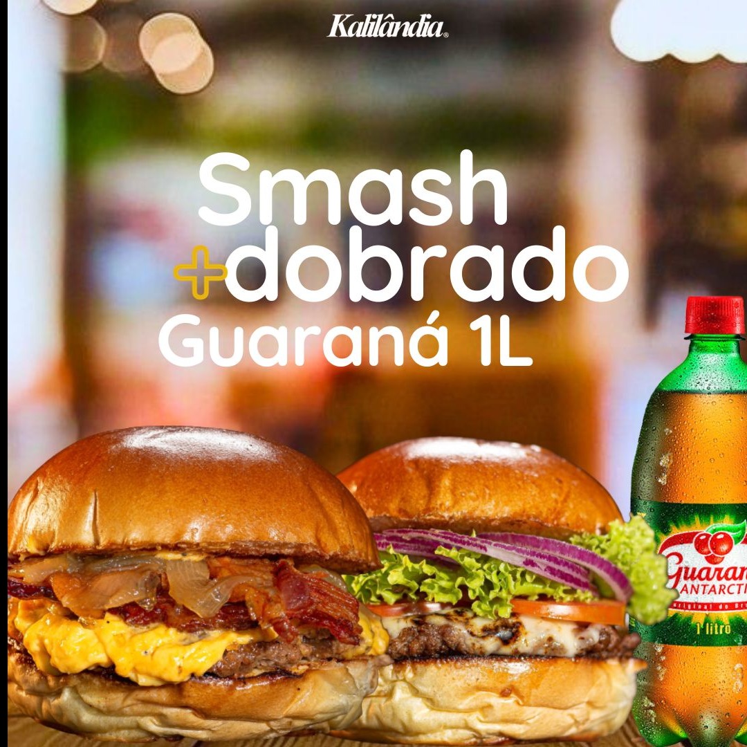 Smashs da Kali Dobrado + Refrigerante Guaraná de 1L 
