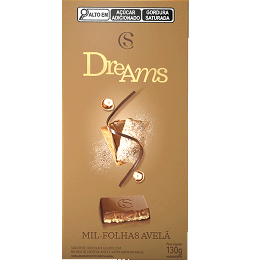 Tablete Dreams mil folhas avelã 130g