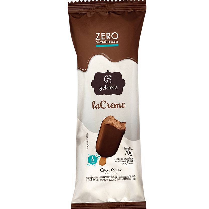 Sorvete lacreme zero adição de açúcar 70g