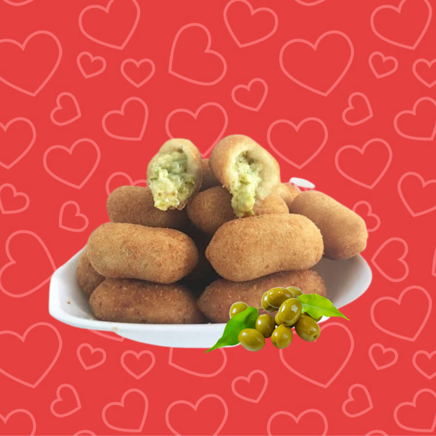 10 Bolinhos Recheados de Azeitona com Queijo