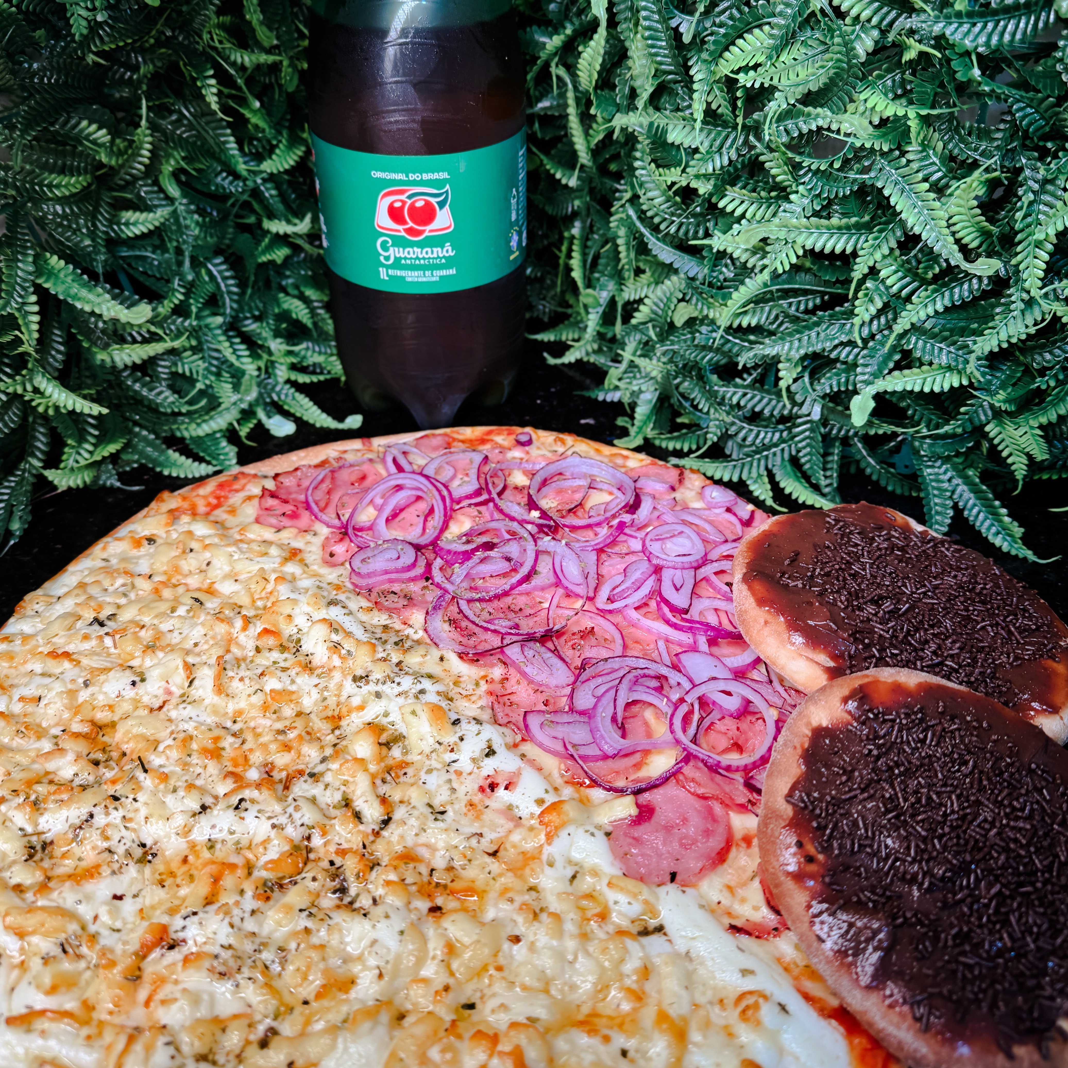 Pizza + esfiha + Guaraná