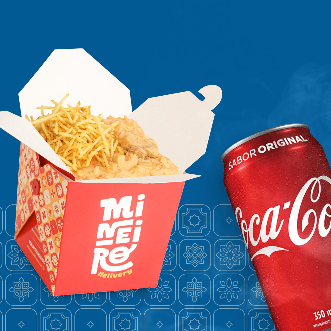 Strogonoff de frango + refrigerante 350ml