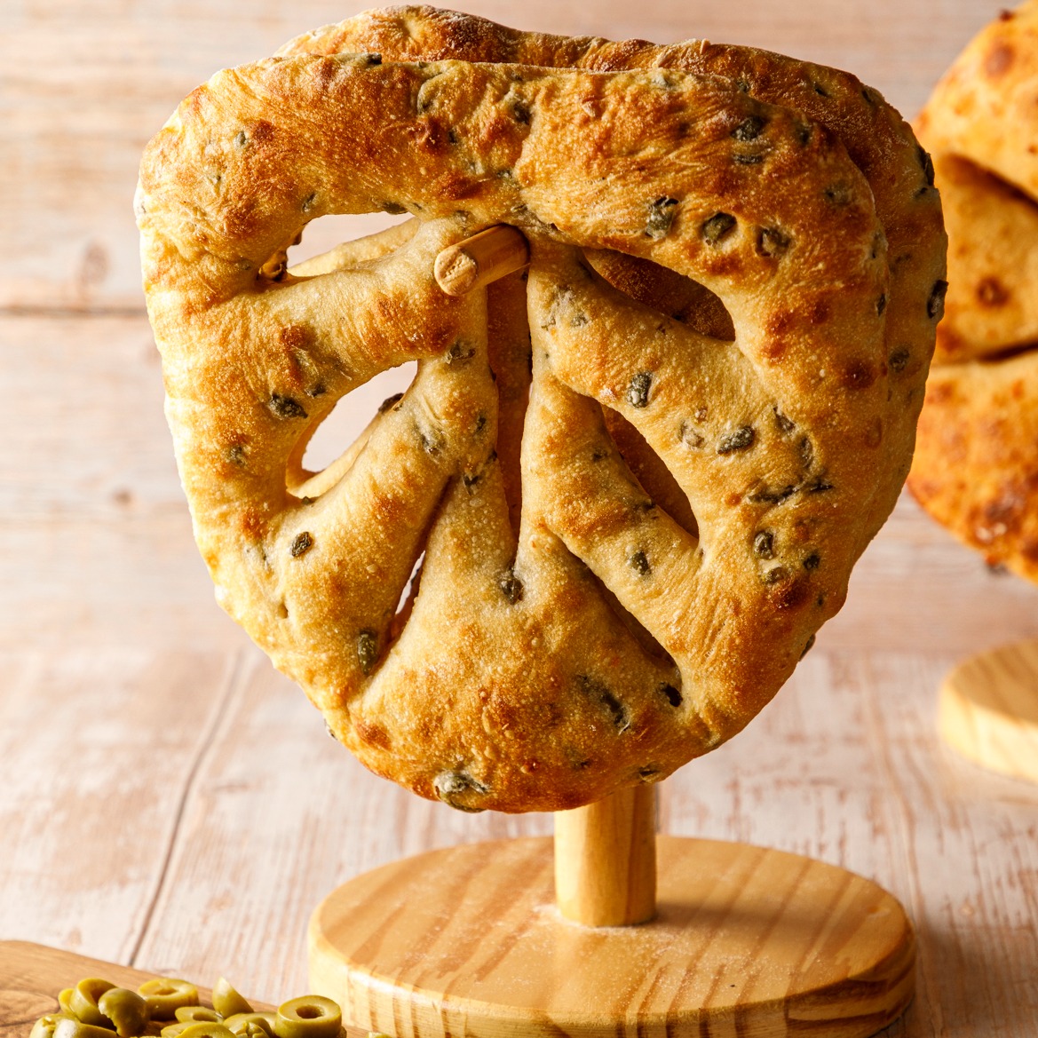 Fougasse de Azeitonas Verdes e Queijo