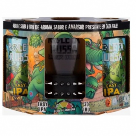 Kit Presente Roleta Russa Meio Tambor 2 Latas + Copo