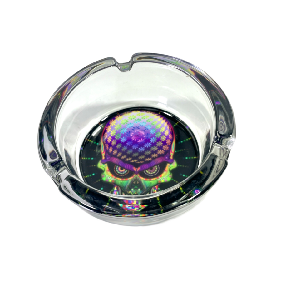 CINZEIRO DE VIDRO ESTAMPADO - CRANIO FRACTAL