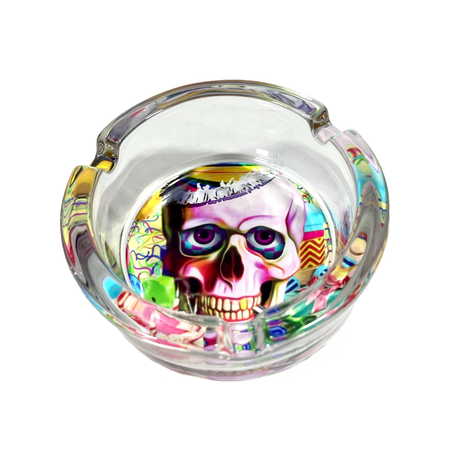 CINZEIRO DE VIDRO ESTAMPADO - CRANIO FESTA