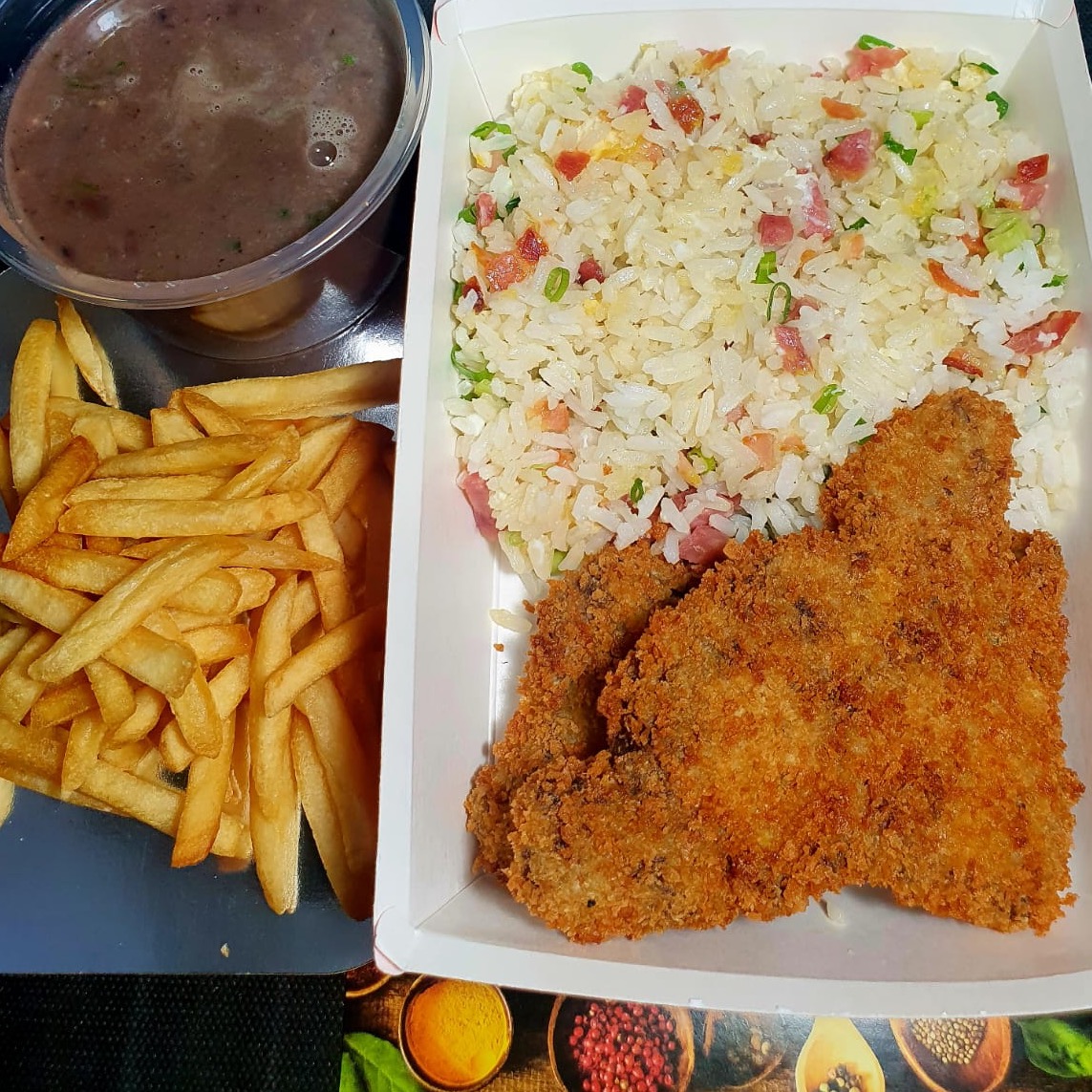 Bife de alcatra à milanesa