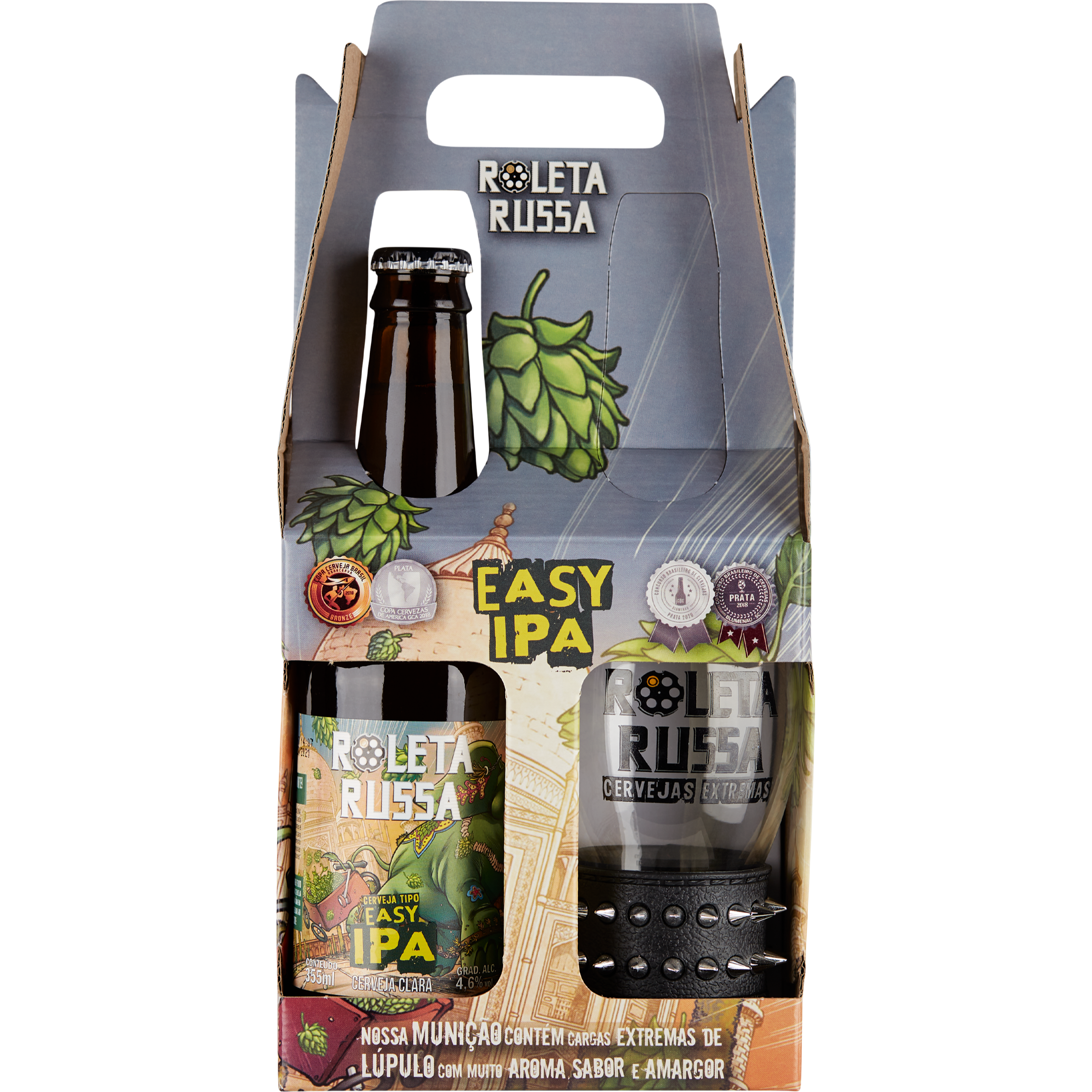 Kit Presente Roleta Russa Easy Ipa 355ml + copo