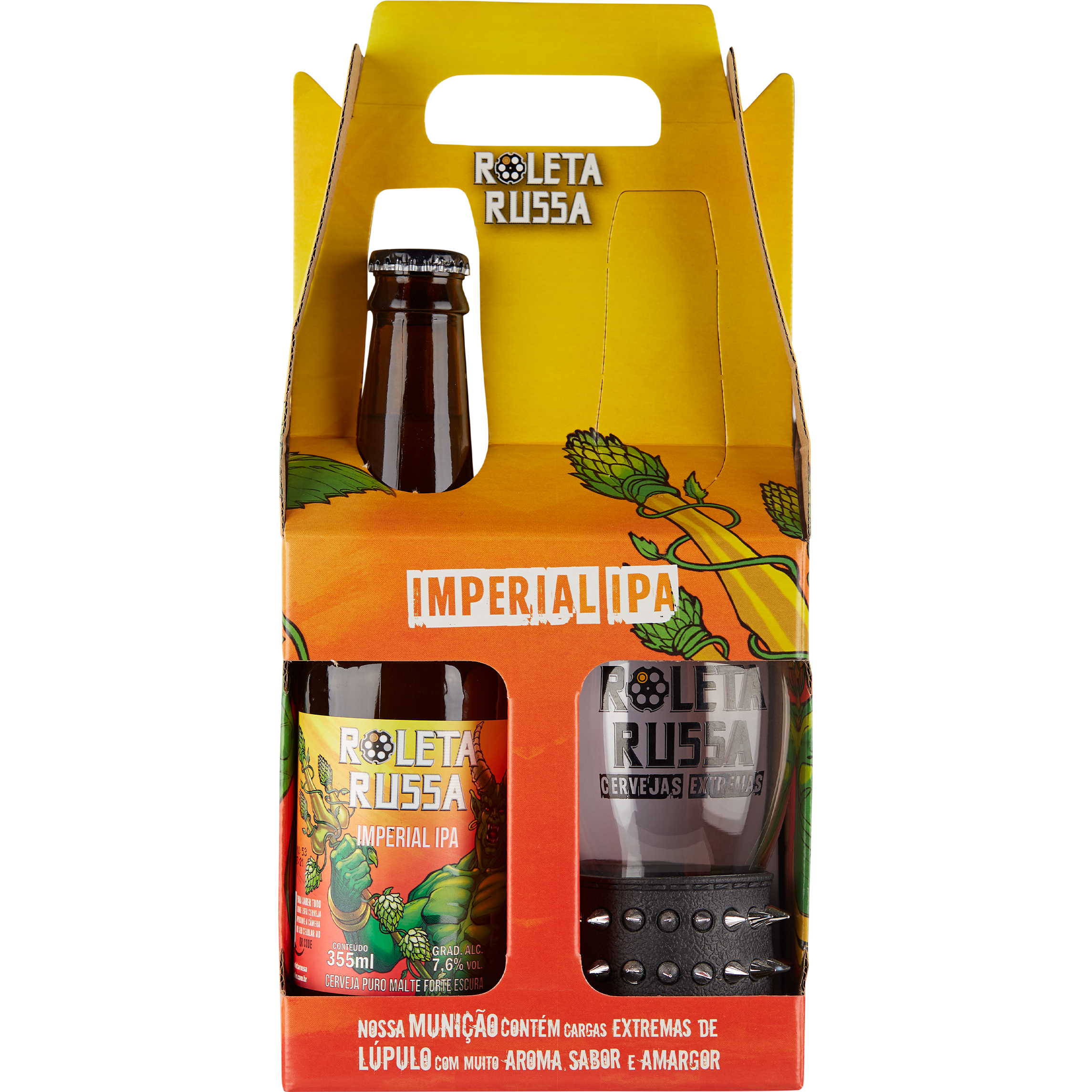 Kit Presente Roleta Russa Imperial Ipa 355ml + copo