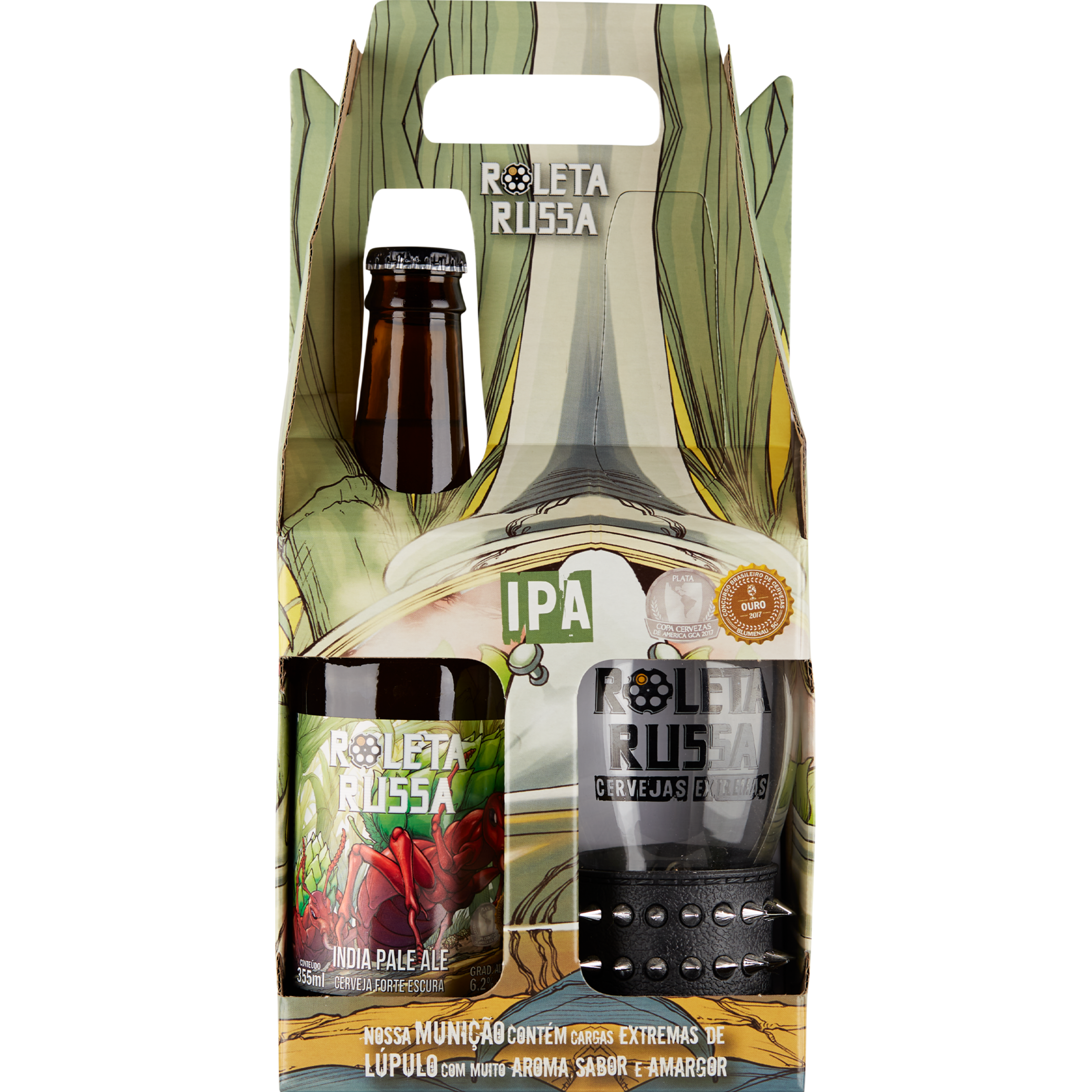 Kit Presente Roleta Russa Ipa 355ml + copo