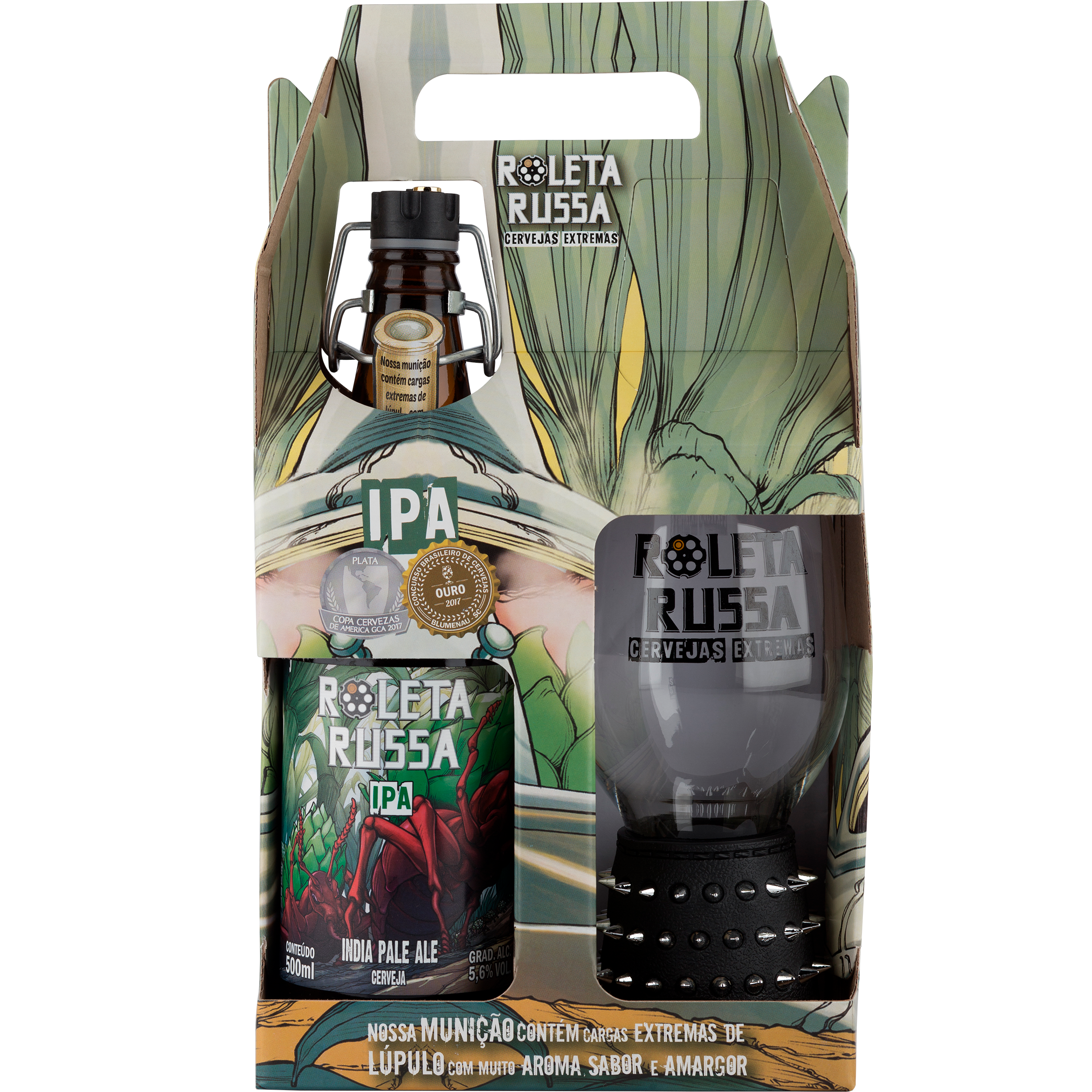 Kit Presente Roleta Russa Ipa 500ml + copo