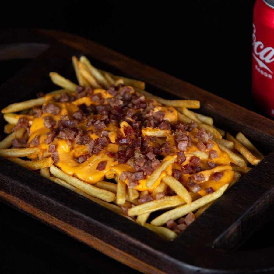 500g Batata  com Cheddar e Bacon