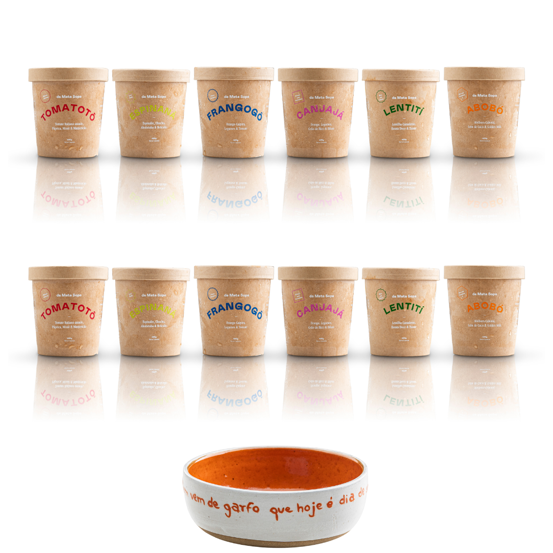 Kit 12 Sopas Congeladas + Cumbuca Ateliê Cerâmica e Cia