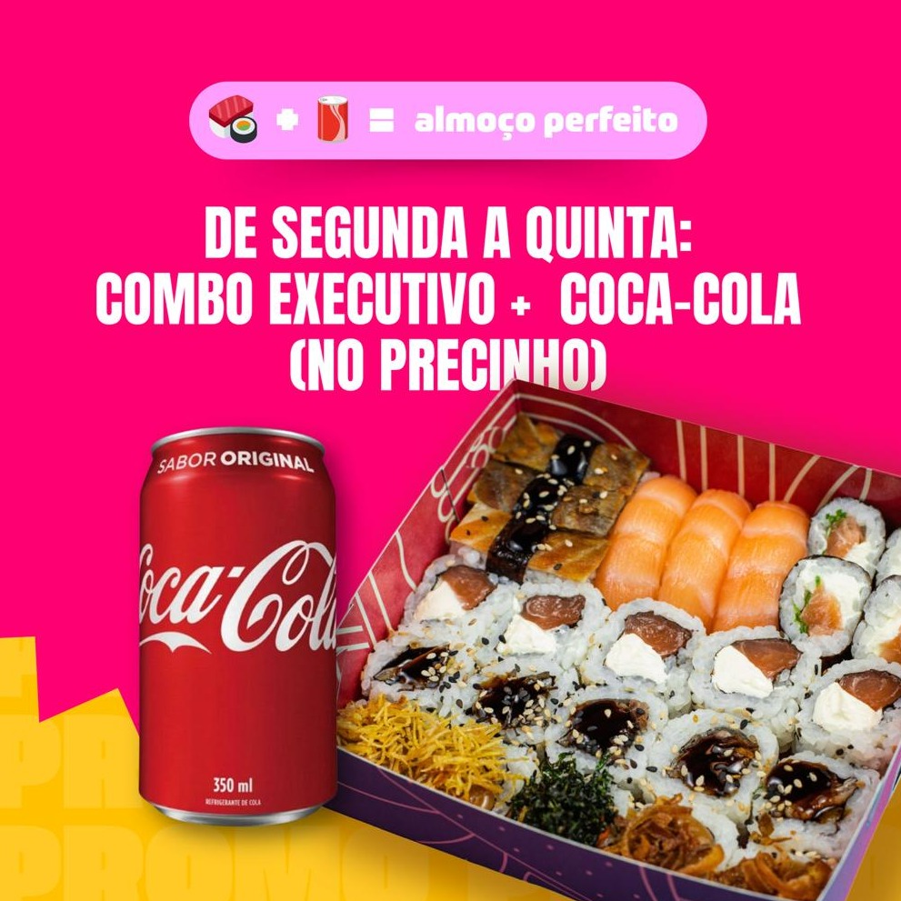 PROMO ALMOÇO: Combo Coca (25 peças + Coca-Cola Lata)