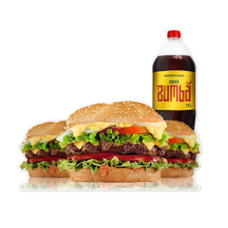 Combo 3 - ( 3 X-Salada + Guaraná Bumba 1/5L)