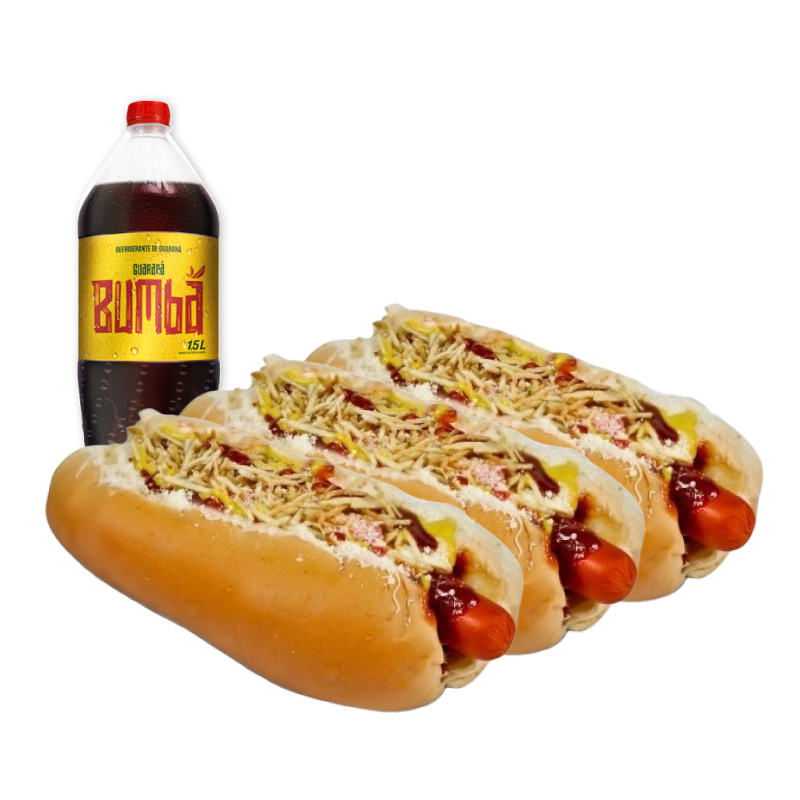 Combo 5 - (3 Kikão simples + Guarana bumba 1/5L)