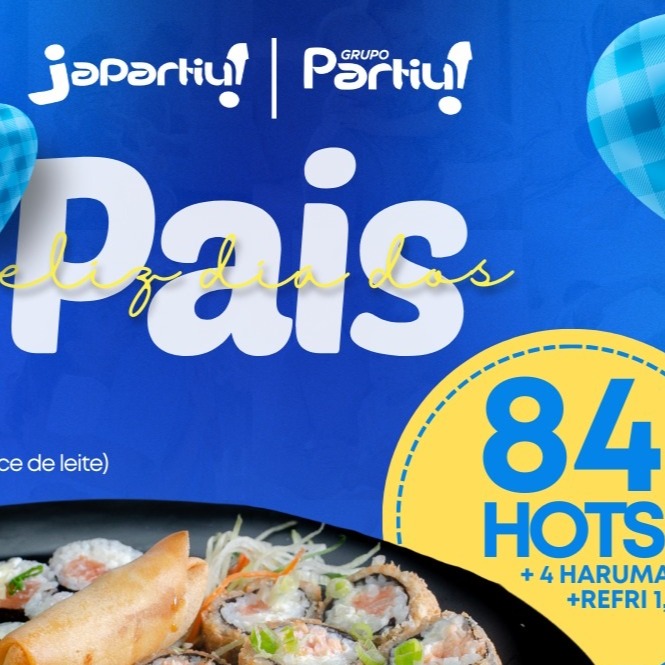 Dia dos Pais - 84 Hots + 2 Harumakis doce de leite + 2 Harumaki  Chocolate + Refrigerante 1,5L 