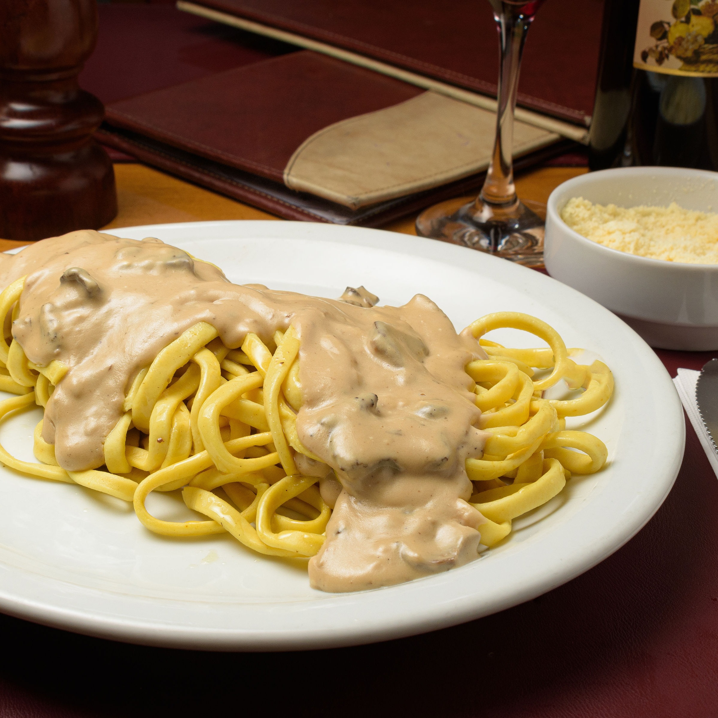 Massas ao Molho de Cogumelos