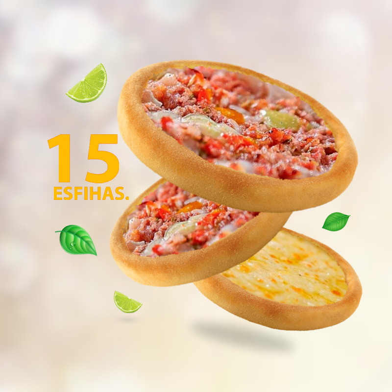 10 Esfihas Carne + 5 Esfihas Queijo